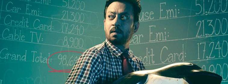 Blackmail Irrfan Khan carrying a dust bin