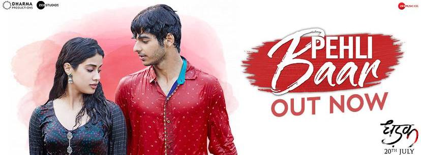 Janvi Kapoor Hot and Ishaan Khatter in Dhadak Pehili Baar Song Poster